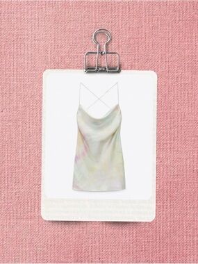 Zara tie dye satin Pastel Tie-Dye Spaghetti Strap Dress